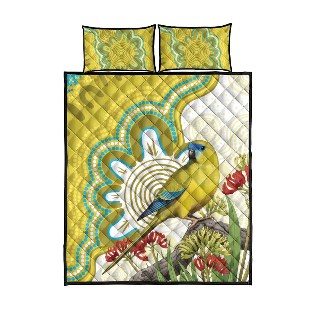 Australia Rock Parrot Quilt Bed Set Kangaroo Paws Indigenous Art - Aussie Hoodie