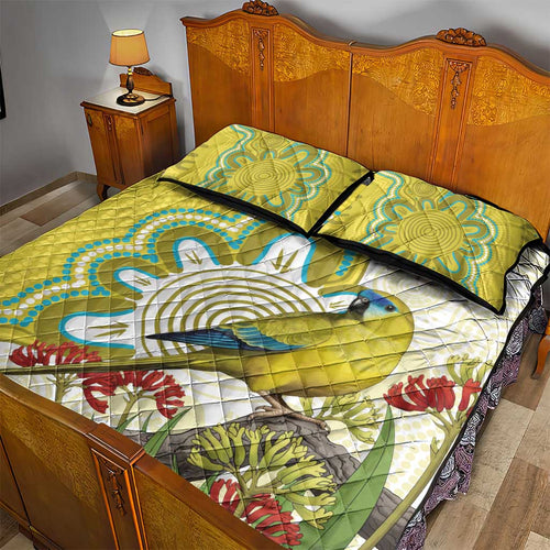 Australia Rock Parrot Quilt Bed Set Kangaroo Paws Indigenous Art - Aussie Hoodie