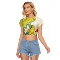 Australia Rock Parrot Raglan Cropped T Shirt Kangaroo Paws Indigenous Art - Aussie Hoodie