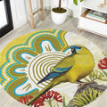 Australia Rock Parrot Round Carpet Kangaroo Paws Indigenous Art - Aussie Hoodie