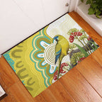 Australia Rock Parrot Rubber Doormat Kangaroo Paws Indigenous Art - Aussie Hoodie