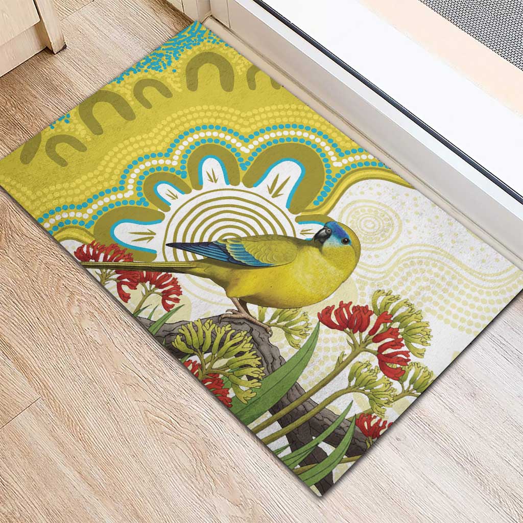 Australia Rock Parrot Rubber Doormat Kangaroo Paws Indigenous Art - Aussie Hoodie