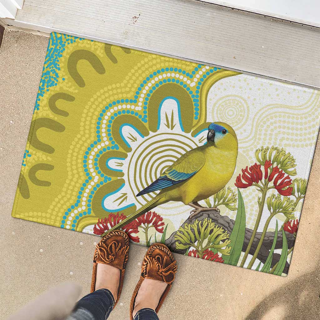 Australia Rock Parrot Rubber Doormat Kangaroo Paws Indigenous Art - Aussie Hoodie