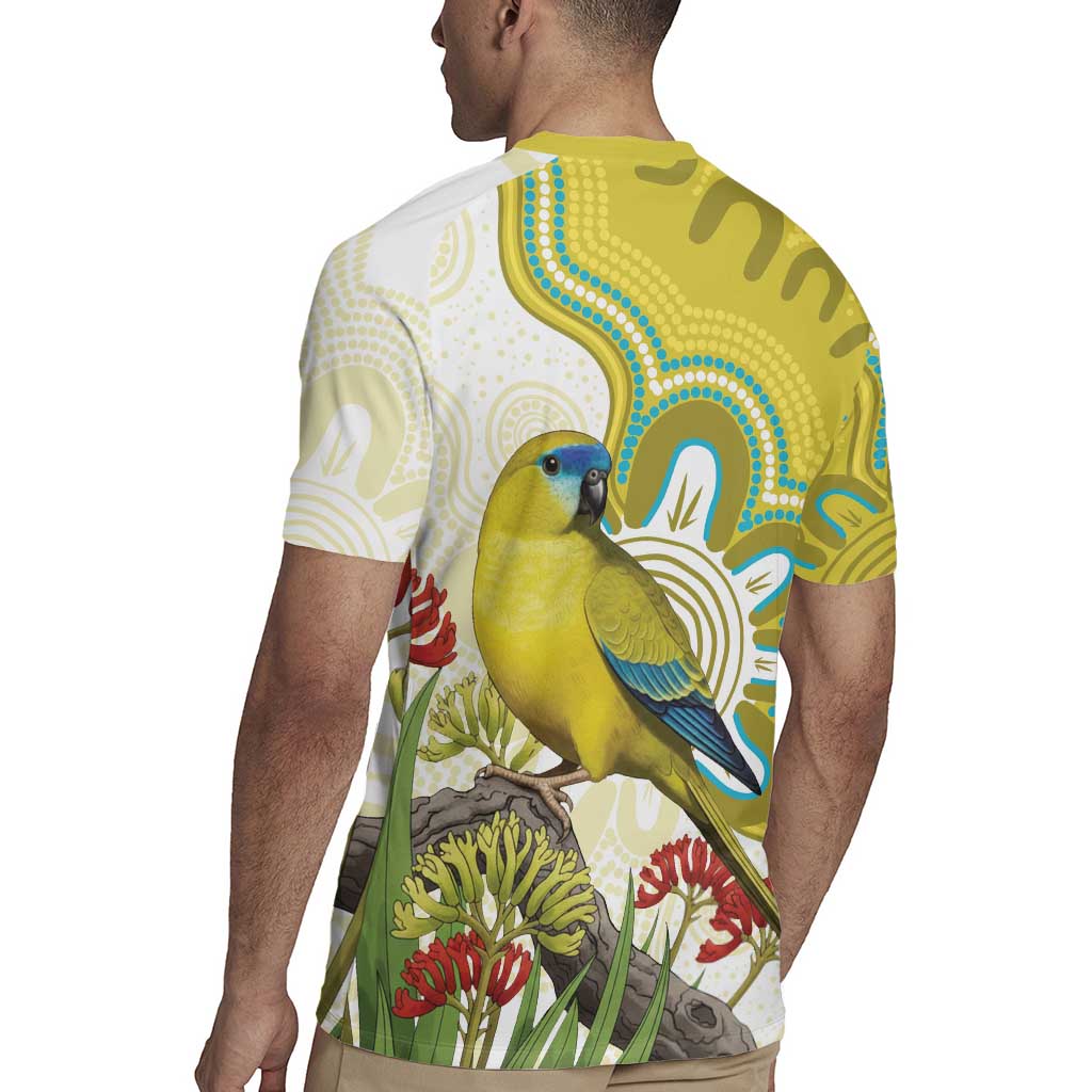 Australia Rock Parrot Rugby Jersey Kangaroo Paws Indigenous Art - Aussie Hoodie