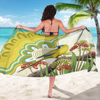 Australia Rock Parrot Sarong Kangaroo Paws Indigenous Art - Aussie Hoodie