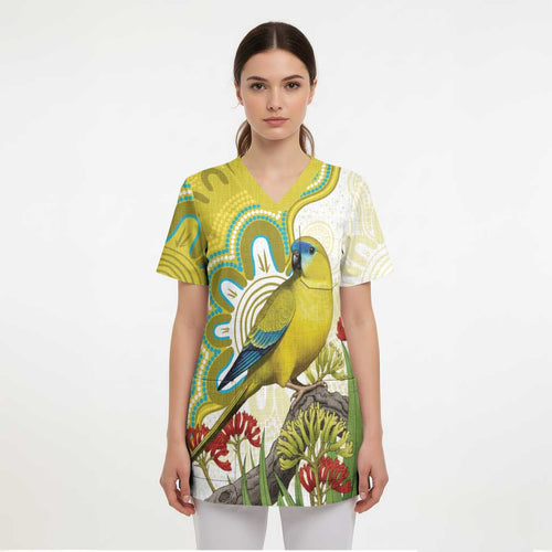 Australia Rock Parrot Scrub Top Kangaroo Paws Indigenous Art - Aussie Hoodie