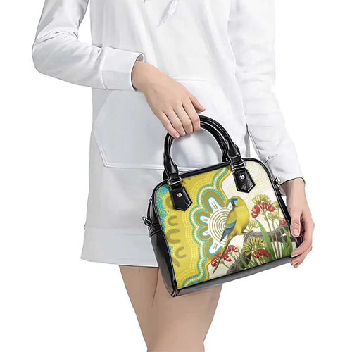 Australia Rock Parrot Shoulder Handbag Kangaroo Paws Indigenous Art - Aussie Hoodie
