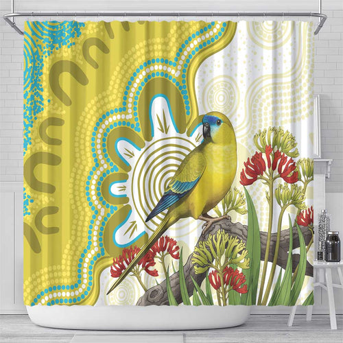 Australia Rock Parrot Shower Curtain Kangaroo Paws Indigenous Art - Aussie Hoodie