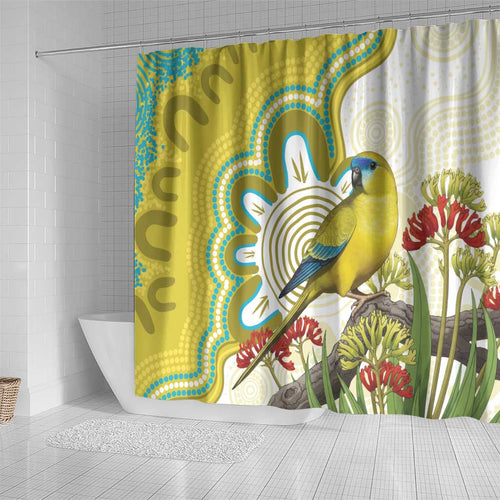 Australia Rock Parrot Shower Curtain Kangaroo Paws Indigenous Art - Aussie Hoodie