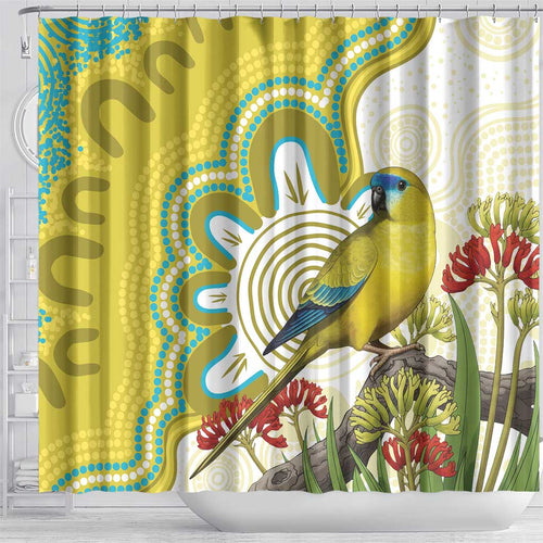 Australia Rock Parrot Shower Curtain Kangaroo Paws Indigenous Art - Aussie Hoodie