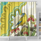 Australia Rock Parrot Shower Curtain Kangaroo Paws Indigenous Art - Aussie Hoodie