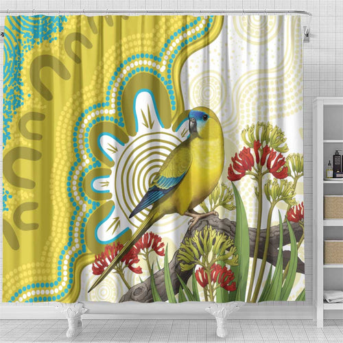 Australia Rock Parrot Shower Curtain Kangaroo Paws Indigenous Art - Aussie Hoodie