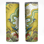Australia Rock Parrot Skinny Tumbler Kangaroo Paws Indigenous Art - Aussie Hoodie