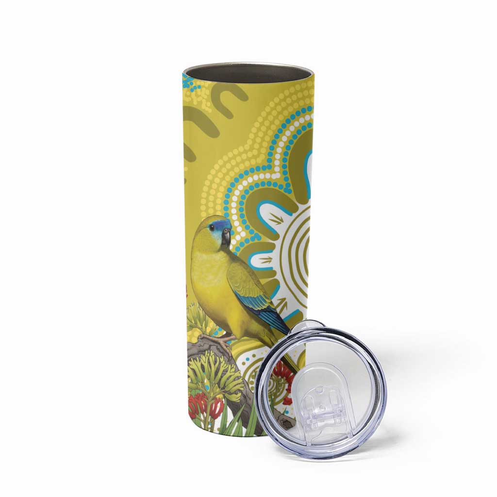 Australia Rock Parrot Skinny Tumbler Kangaroo Paws Indigenous Art - Aussie Hoodie
