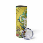Australia Rock Parrot Skinny Tumbler Kangaroo Paws Indigenous Art - Aussie Hoodie