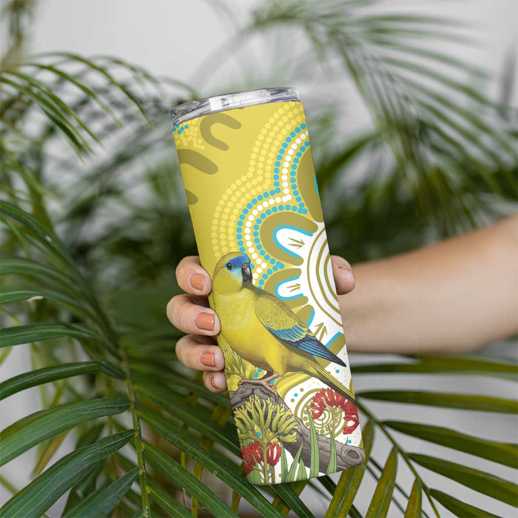 Australia Rock Parrot Skinny Tumbler Kangaroo Paws Indigenous Art - Aussie Hoodie
