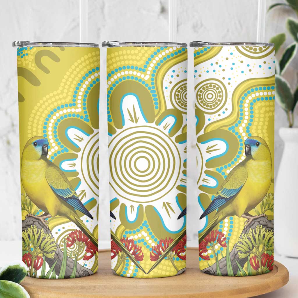 Australia Rock Parrot Skinny Tumbler Kangaroo Paws Indigenous Art - Aussie Hoodie