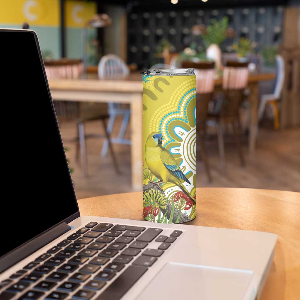 Australia Rock Parrot Skinny Tumbler Kangaroo Paws Indigenous Art - Aussie Hoodie