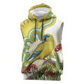 Australia Rock Parrot Sleeveless Hoodie Kangaroo Paws Indigenous Art - Aussie Hoodie