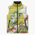 Australia Rock Parrot Sleeveless Puffer Jacket Kangaroo Paws Indigenous Art - Aussie Hoodie