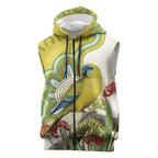 Australia Rock Parrot Sleeveless Zip Hoodie Kangaroo Paws Indigenous Art - Aussie Hoodie