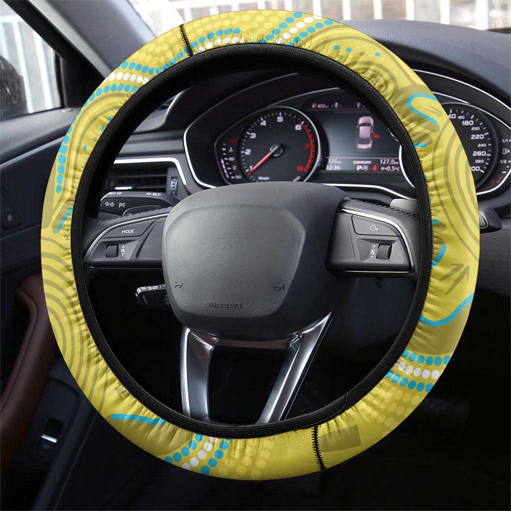 Australia Rock Parrot Steering Wheel Cover Kangaroo Paws Indigenous Art - Aussie Hoodie