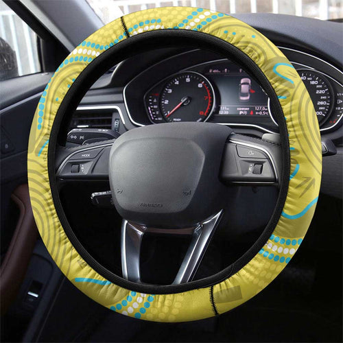 Australia Rock Parrot Steering Wheel Cover Kangaroo Paws Indigenous Art - Aussie Hoodie