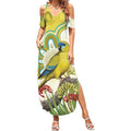 Australia Rock Parrot Summer Maxi Dress Kangaroo Paws Indigenous Art - Aussie Hoodie