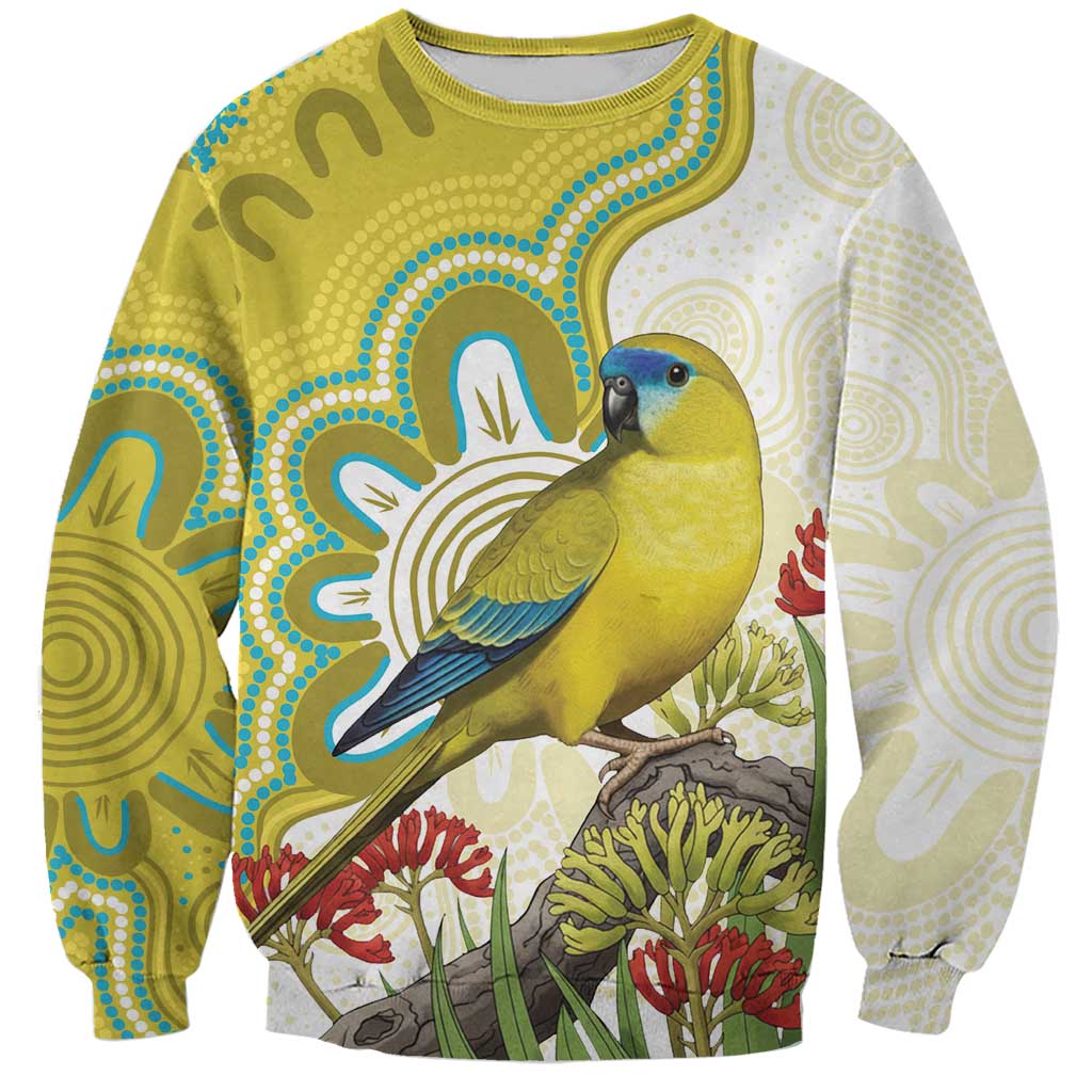 Australia Rock Parrot Sweatshirt Kangaroo Paws Indigenous Art - Aussie Hoodie