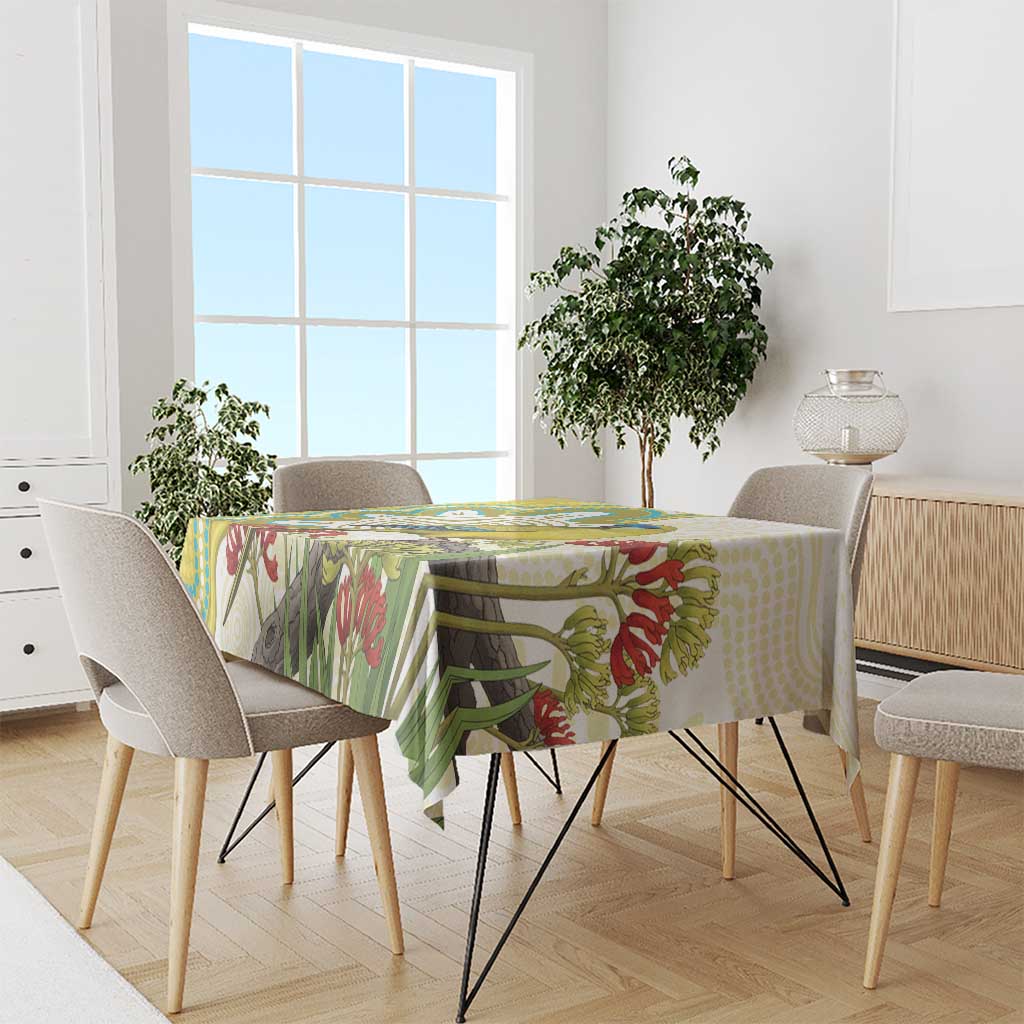 Australia Rock Parrot Tablecloth Kangaroo Paws Indigenous Art - Aussie Hoodie
