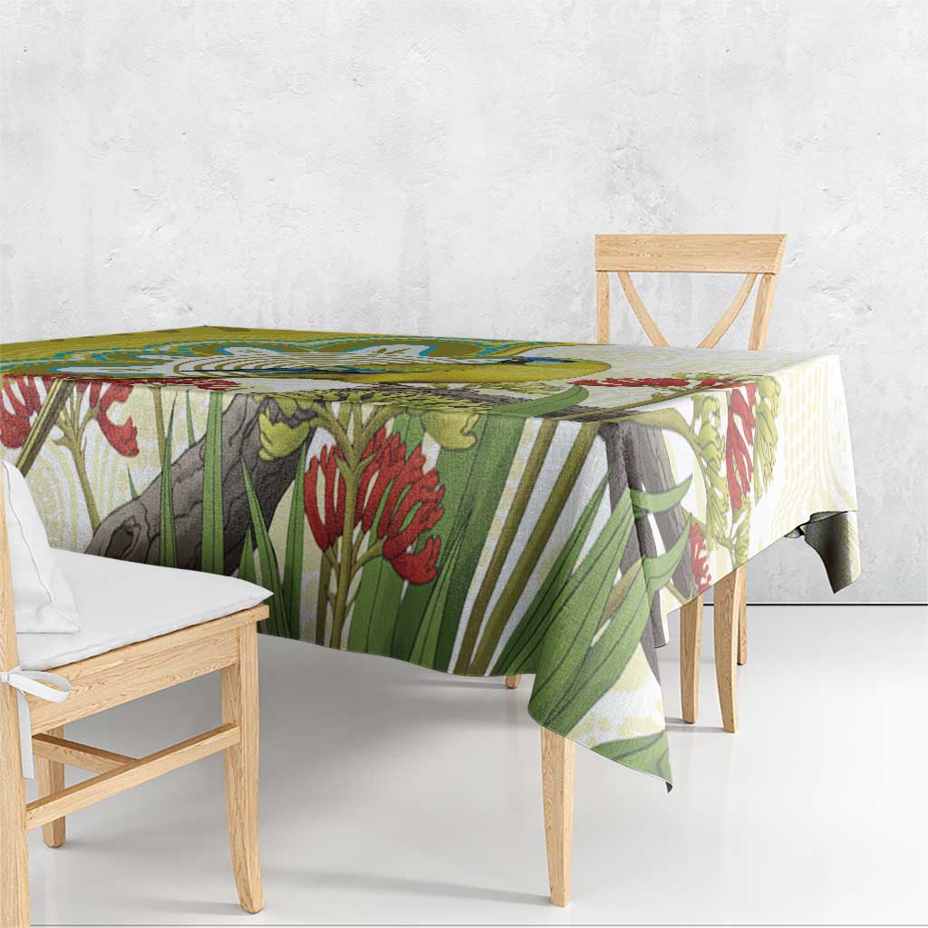 Australia Rock Parrot Tablecloth Kangaroo Paws Indigenous Art - Aussie Hoodie