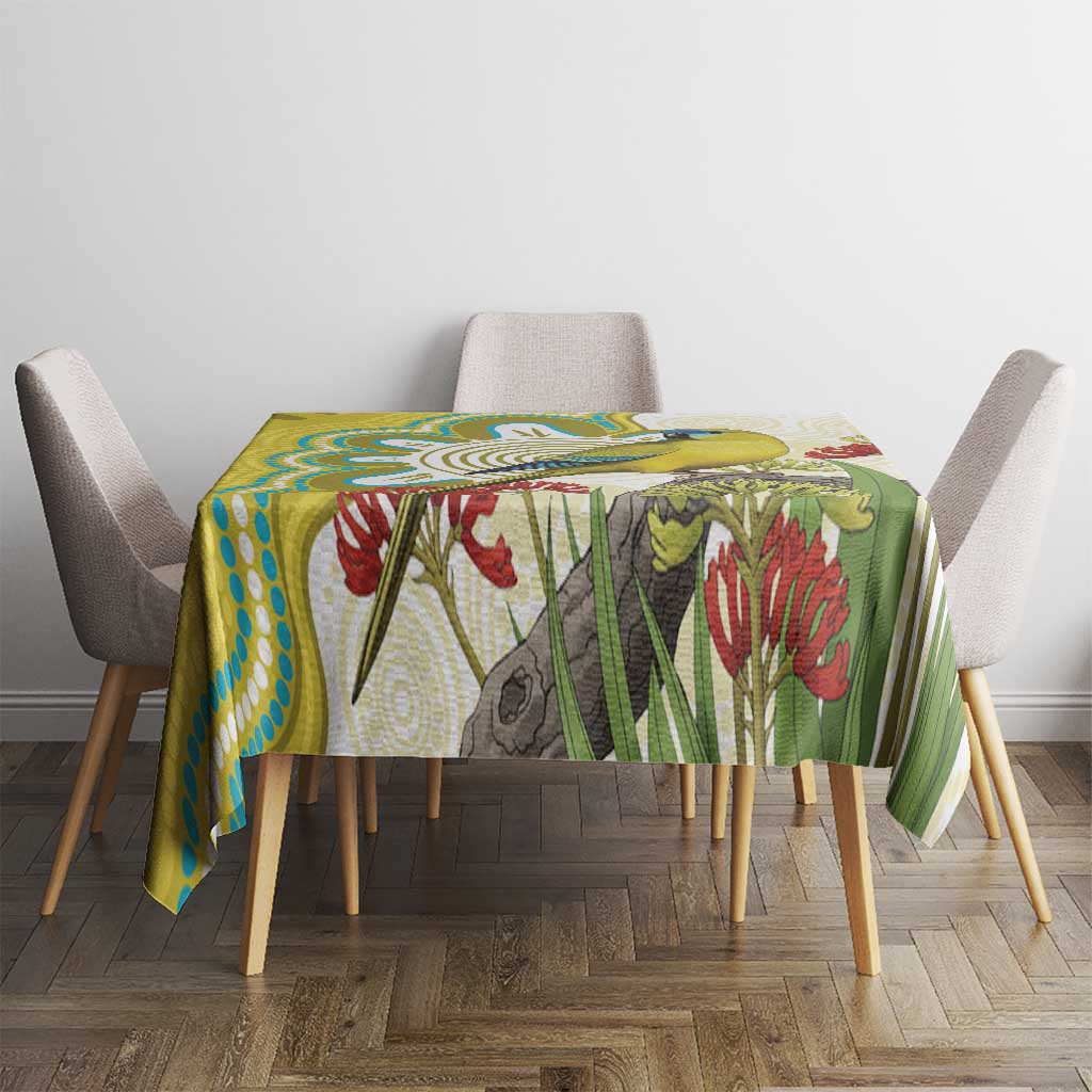Australia Rock Parrot Tablecloth Kangaroo Paws Indigenous Art - Aussie Hoodie