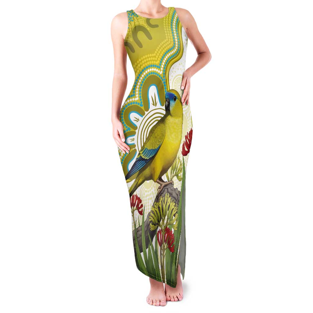 Australia Rock Parrot Tank Maxi Dress Kangaroo Paws Indigenous Art - Aussie Hoodie