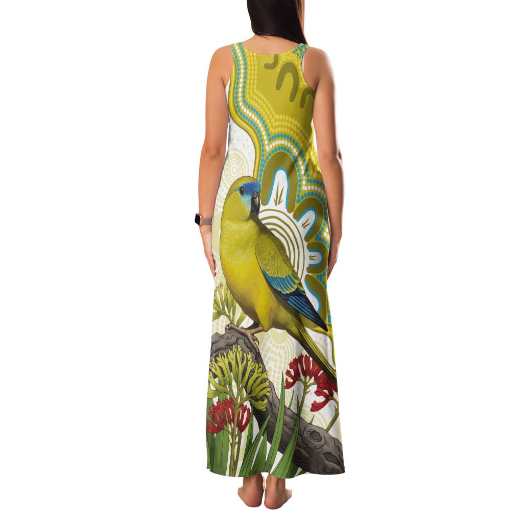 Australia Rock Parrot Tank Maxi Dress Kangaroo Paws Indigenous Art - Aussie Hoodie