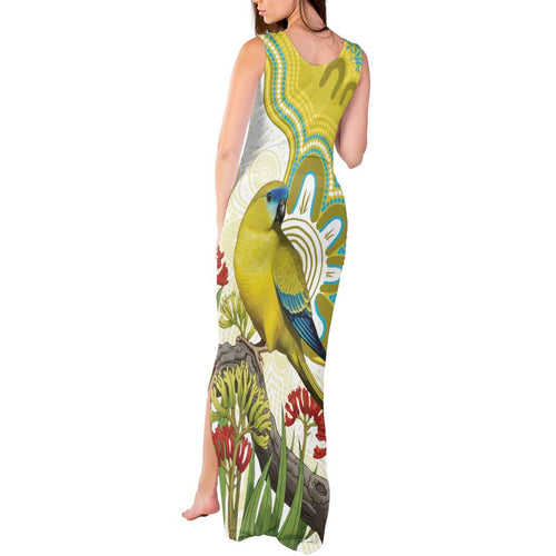 Australia Rock Parrot Tank Maxi Dress Kangaroo Paws Indigenous Art - Aussie Hoodie