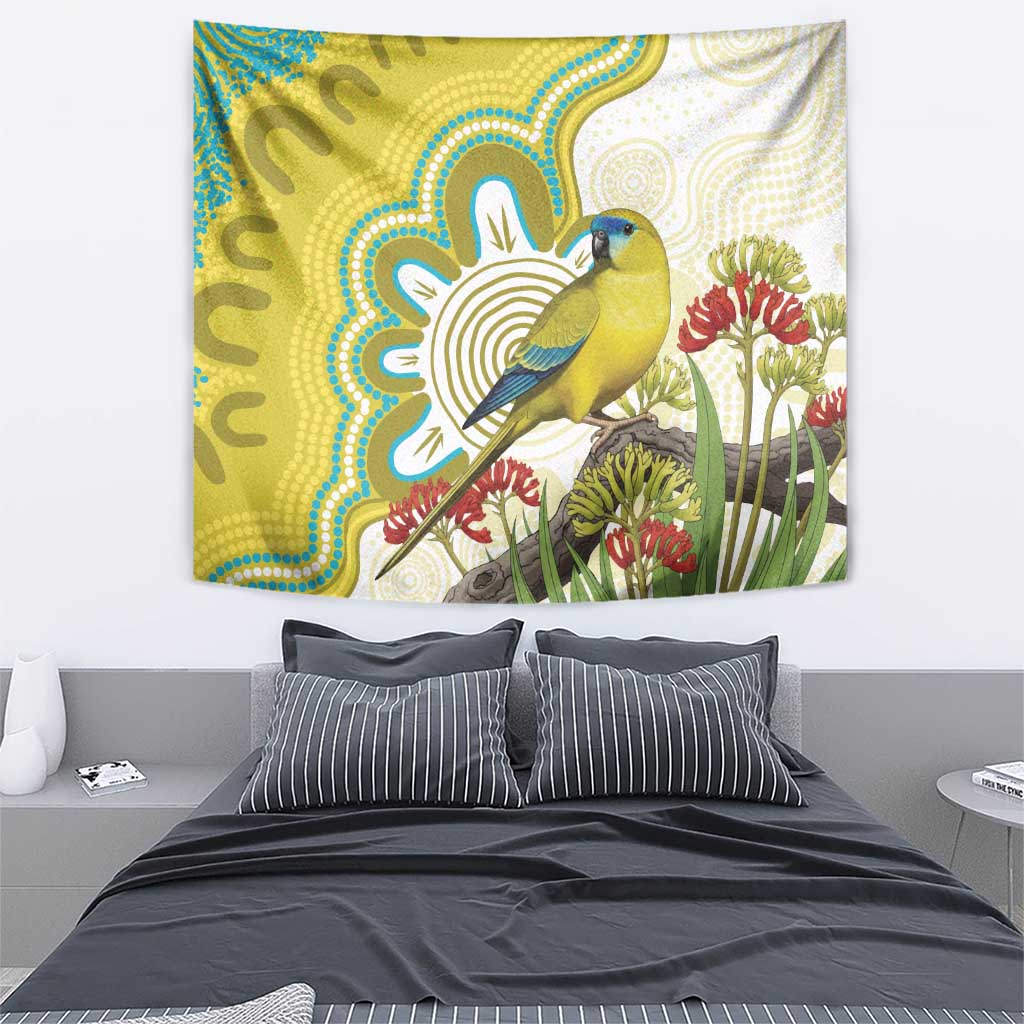 Australia Rock Parrot Tapestry Kangaroo Paws Indigenous Art - Aussie Hoodie