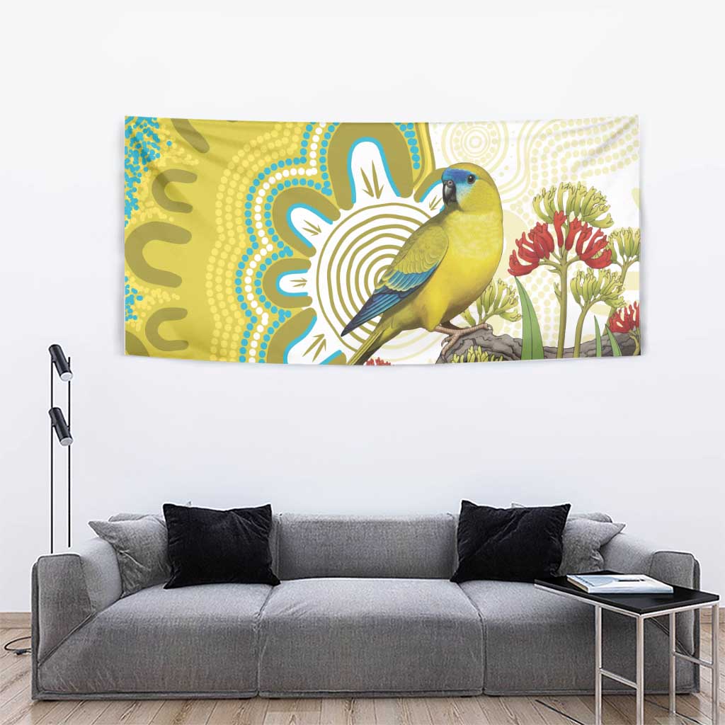 Australia Rock Parrot Tapestry Kangaroo Paws Indigenous Art - Aussie Hoodie