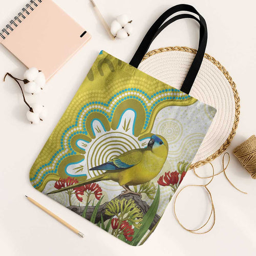 Australia Rock Parrot Tote Bag Kangaroo Paws Indigenous Art - Aussie Hoodie