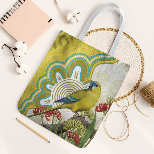 Australia Rock Parrot Tote Bag Kangaroo Paws Indigenous Art - Aussie Hoodie