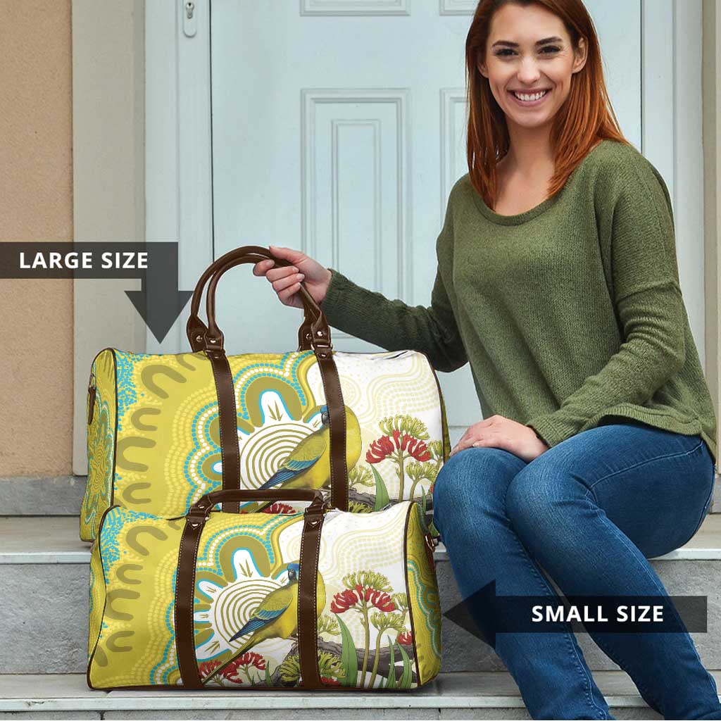 Australia Rock Parrot Travel Bag Kangaroo Paws Indigenous Art - Aussie Hoodie
