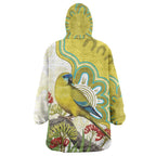 Australia Rock Parrot Wearable Blanket Hoodie Kangaroo Paws Indigenous Art - Aussie Hoodie
