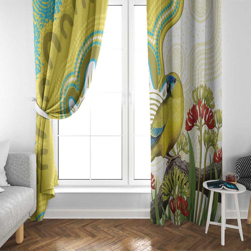 Australia Rock Parrot Window Curtain Kangaroo Paws Indigenous Art - Aussie Hoodie