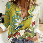 Australia Rock Parrot Women Casual Shirt Kangaroo Paws Indigenous Art - Aussie Hoodie