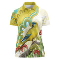 Australia Rock Parrot Women Polo Shirt Kangaroo Paws Indigenous Art - Aussie Hoodie