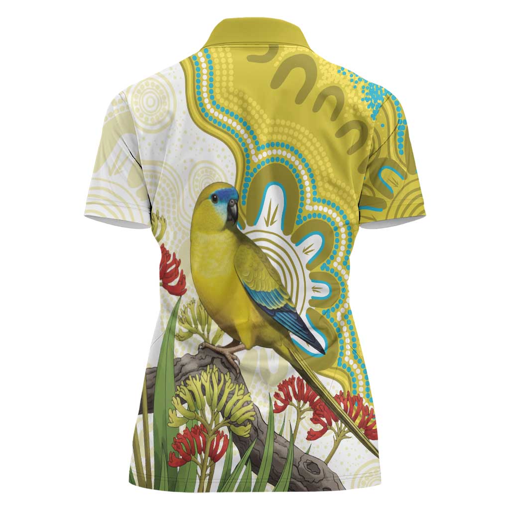 Australia Rock Parrot Women Polo Shirt Kangaroo Paws Indigenous Art - Aussie Hoodie