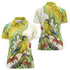 Australia Rock Parrot Women Polo Shirt Kangaroo Paws Indigenous Art - Aussie Hoodie