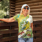 Australia Rock Parrot Women Polo Shirt Kangaroo Paws Indigenous Art - Aussie Hoodie