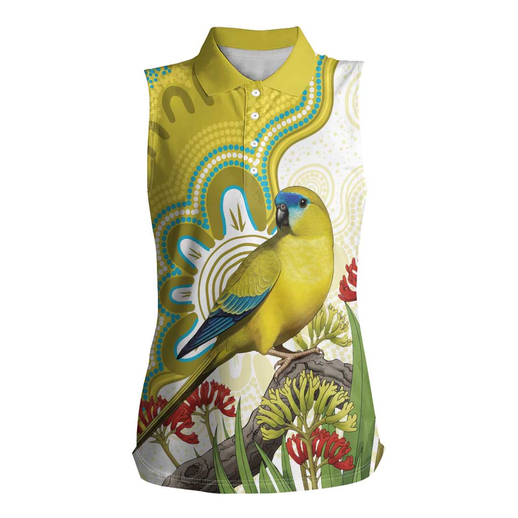 Australia Rock Parrot Women Sleeveless Polo Shirt Kangaroo Paws Indigenous Art - Aussie Hoodie