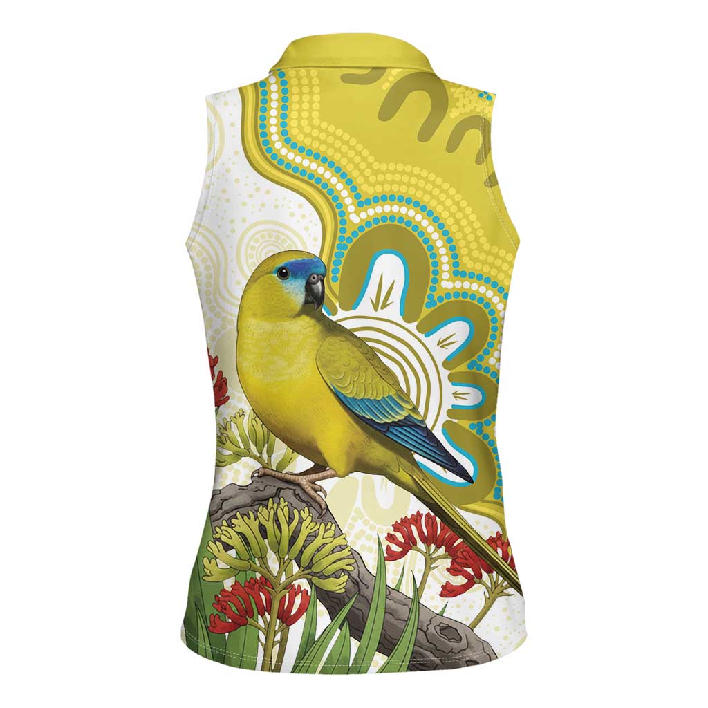 Australia Rock Parrot Women Sleeveless Polo Shirt Kangaroo Paws Indigenous Art - Aussie Hoodie