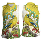 Australia Rock Parrot Women Sleeveless Polo Shirt Kangaroo Paws Indigenous Art - Aussie Hoodie